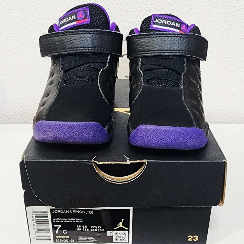 Jordan Kids' Black and Purple Sneakers